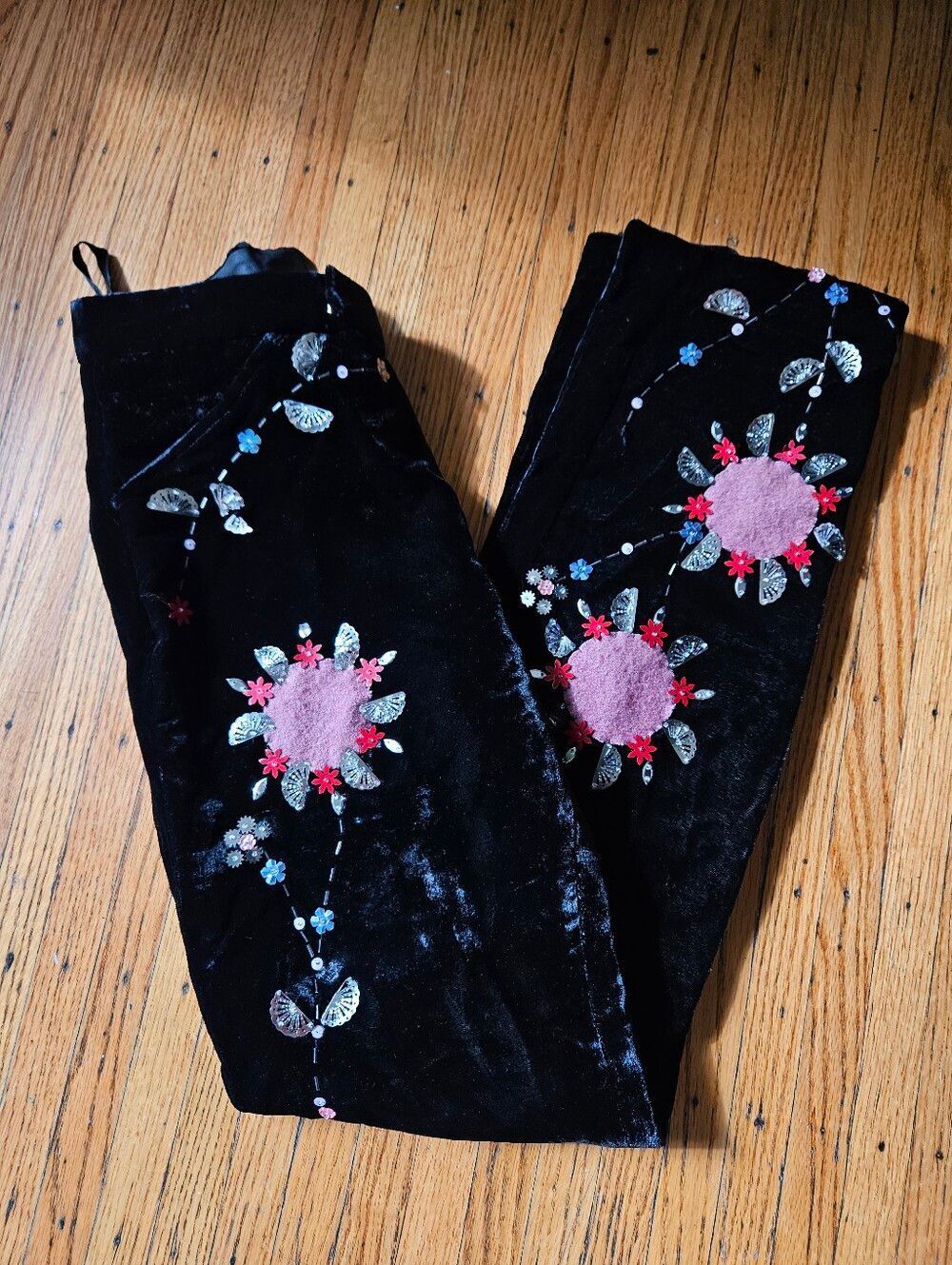 Anna Sui Vintage 2002 Runway Velvet Embroidered Pants - Picture 9 of 12